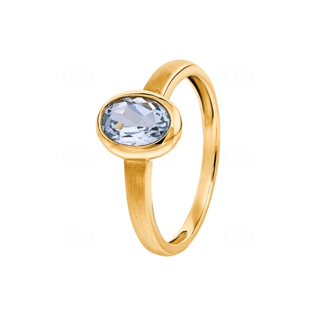 Solitaire Ring 750/18 K Yellow Gold with Blue Topaz Ø 54 - PR9726/04
