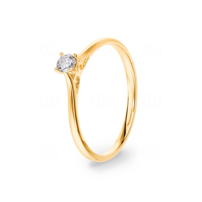 Bague solitaire or jaune 750/18 ct avec diamant 0.12 ct H/Si Bague solitaire or jaune 750/18 ct avec diamant 0.12 ct H/Si - RI-70124-GG