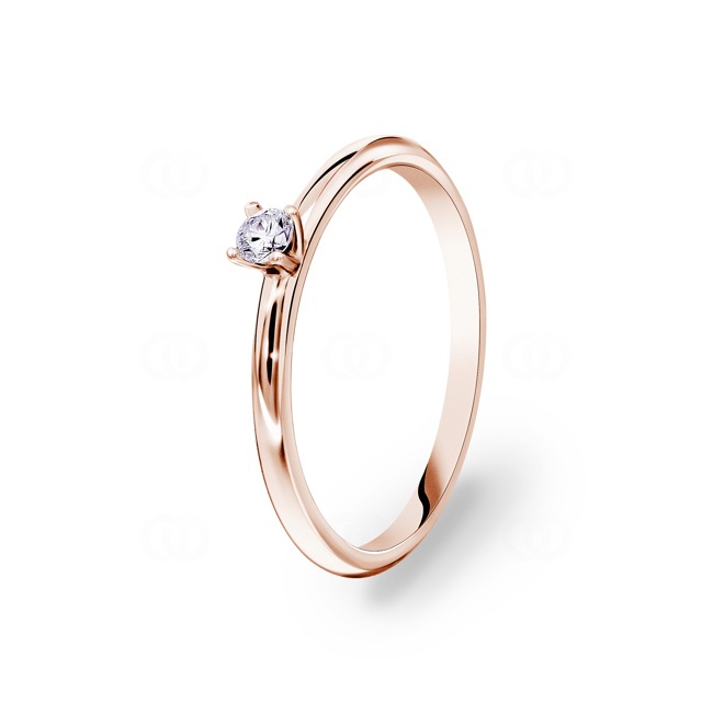 Solitärring 750/18 K Roségold mit Diamant 0.07 ct H/si - RI-082849-8-RG