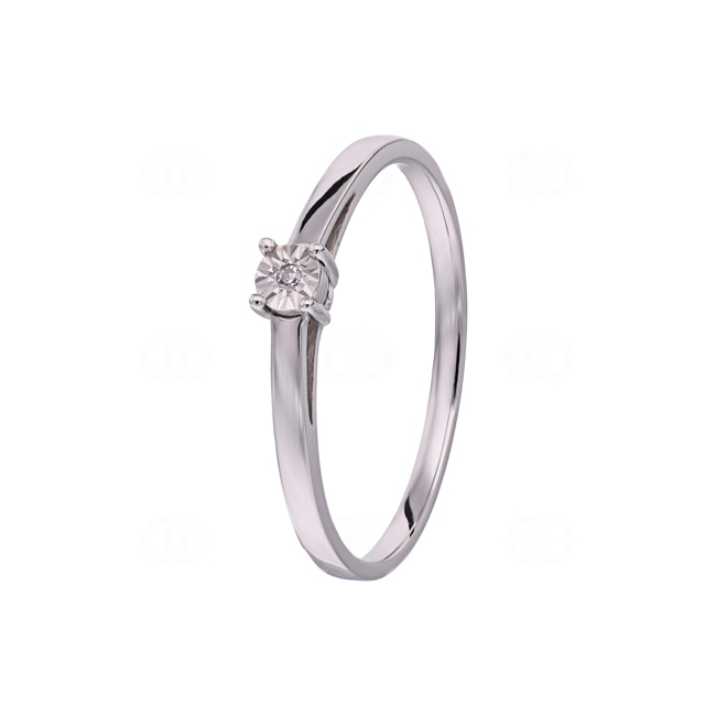 Bague Solitaires or gris 750/18 ct avec diamant 0.005 ct H/si Ø 54 Bague Solitaires or gris 750/18 ct avec diamant 0.005 ct H/si Ø 54 - PR11831/01