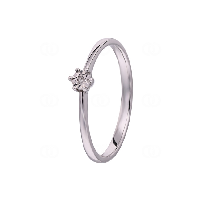 Solitaire Ring 750/18 K White Gold with Diamond 0.005 ct H/si - PR11833-01