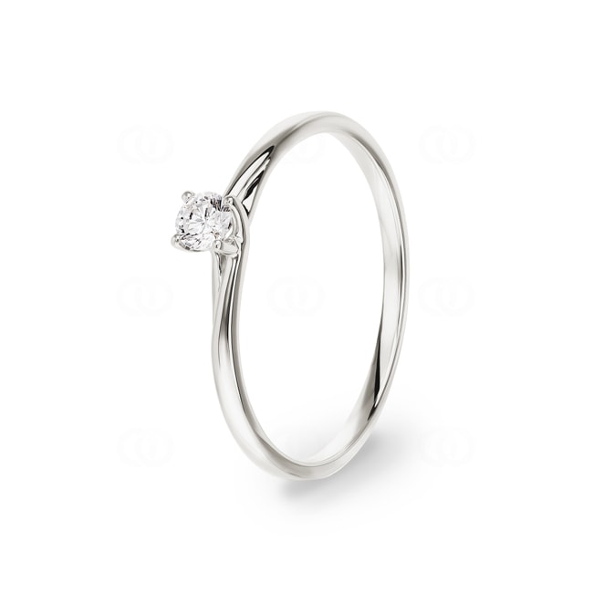 Solitärring 750/18 K Weissgold mit Diamant 0.12ct H/Si - RI-70120-WG