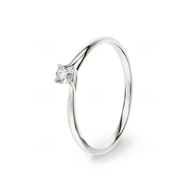 Solitärring 750/18 K Weissgold mit Diamant 0.12ct H/Si Solitärring 750/18 K Weissgold mit Diamant 0.12ct H/Si - RI-70121-WG