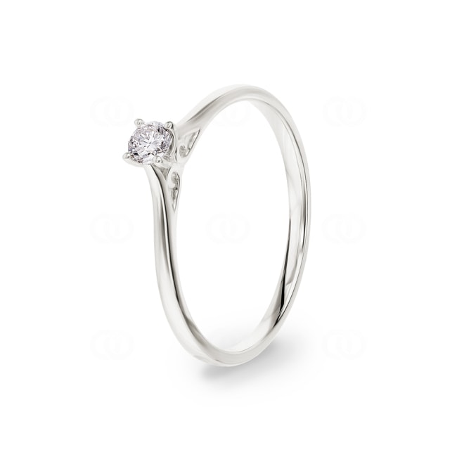 Bague solitaire or gris 750/18 ct avec diamant 0.12 ct H/Si Bague solitaire or gris 750/18 ct avec diamant 0.12 ct H/Si - RI-70124-WG
