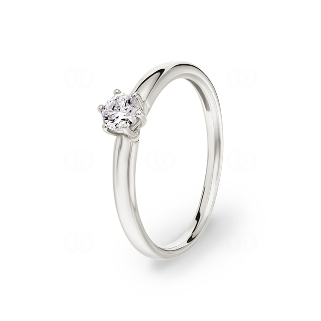 Solitärring 750/18 K Weissgold mit Zirkonia 6-Griff - 1.7179.Z1