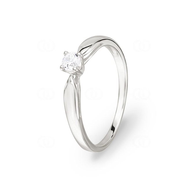 Bague Solitaires Argent 925 rhodié avec zircone 4 griffes Ø 3.5mm - ASRX13Z