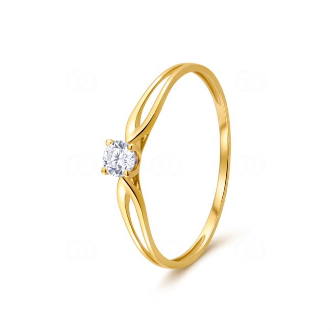 Fantasy Solitaire Ring 375/9 K Yellow Gold with Cubic Zirconia - 09SA183JZ