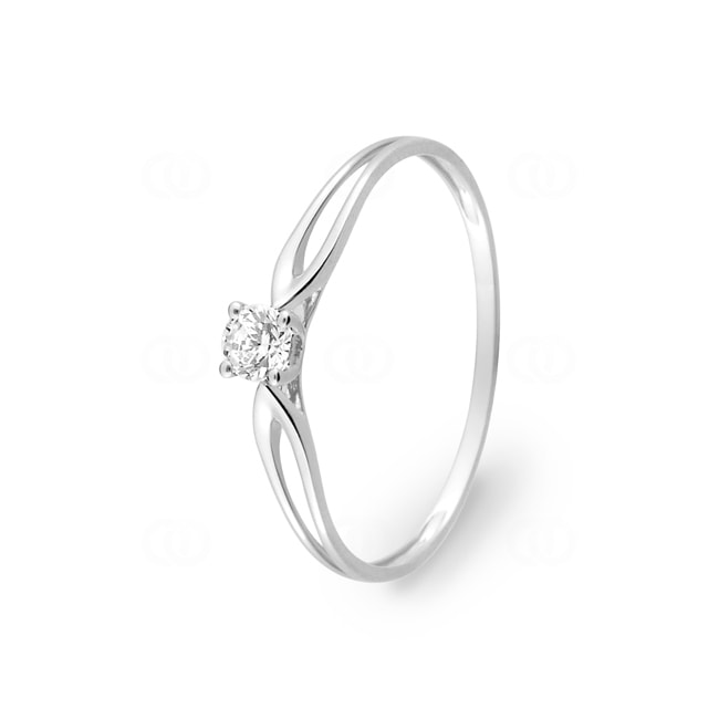 Solitärring Fantasie 375/9 K Weissgold mit Zirkonia - 09SA183GZ