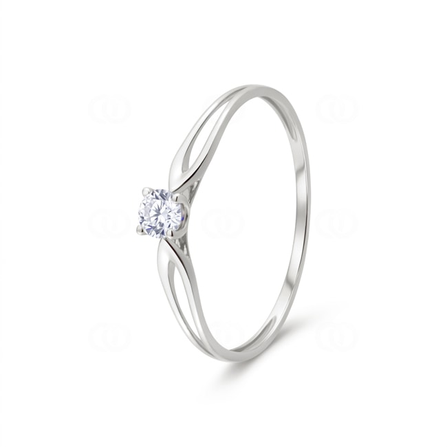 Solitärring Fantasie 375/9 K Weissgold mit Zirkonia - 09SA183GZ