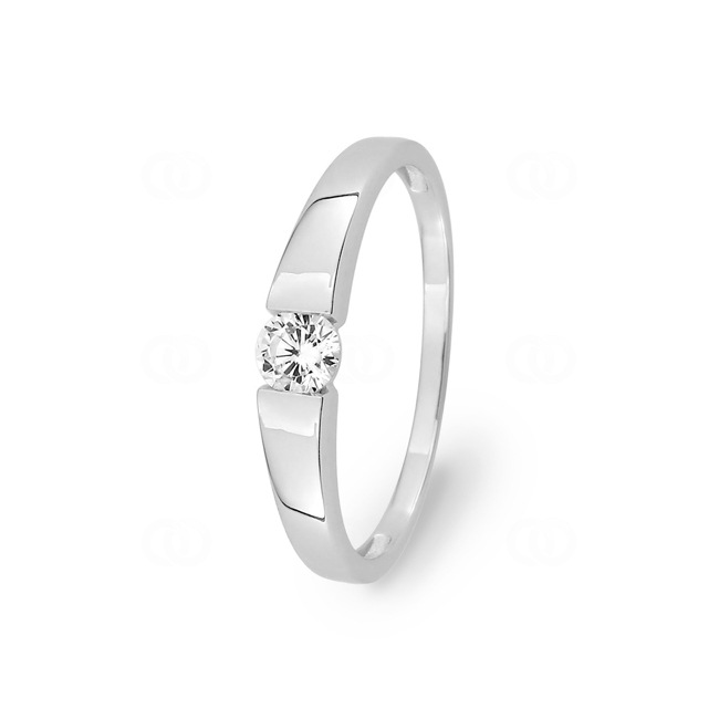 Bague tension or gris 750/18 ct avec zircone - 1.033.Z1