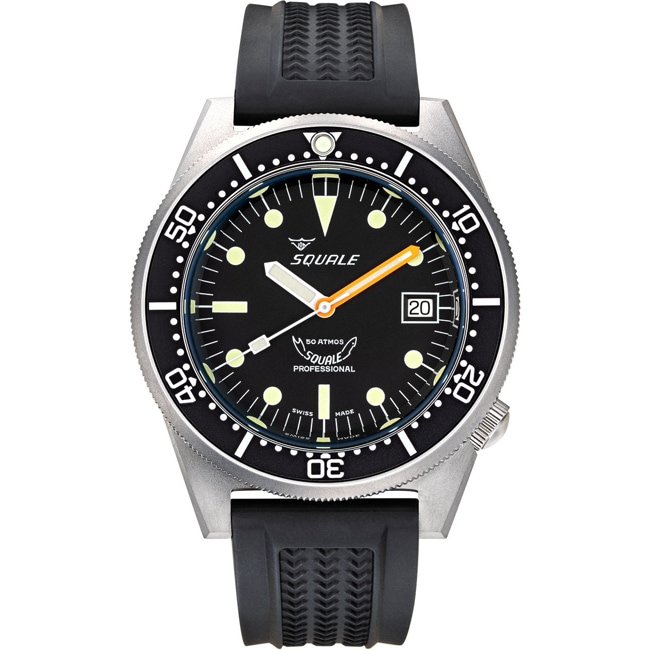 Squale 1521 Black Blasted Rubber - 1521BKBL.VO
