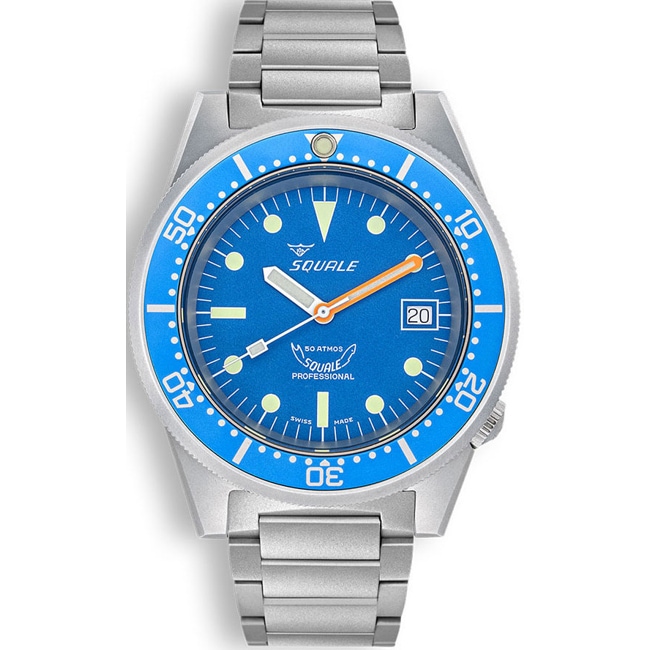 Squale 1521 Blue Blasted Bracelet - 1521BLUEBL.SQ20S