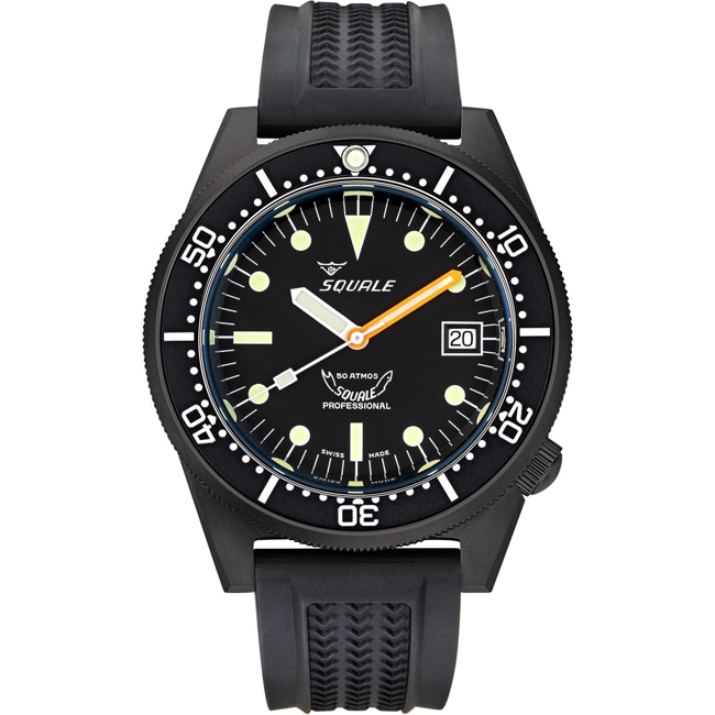Squale 1521 DLC Rubber - 1521DLCBK.VO