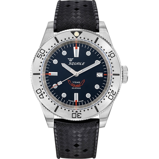 Squale 1545 Steel Black Rubber - 1545SSBK.HT