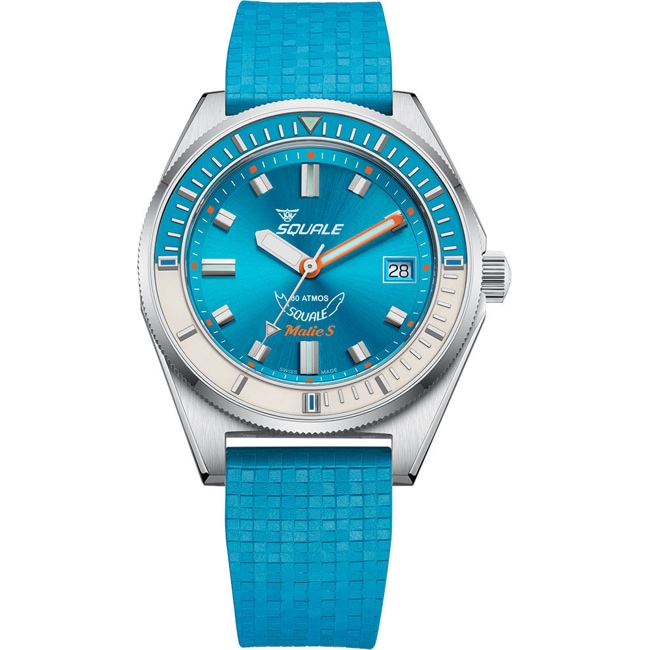 Squale Matic S Light Blue Mosaic Rubber - MATICLBWLB.MRLB