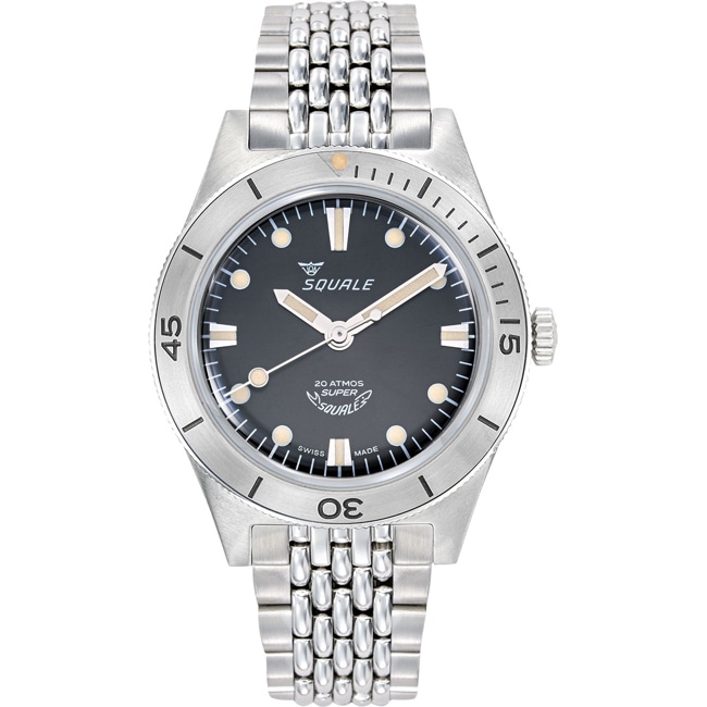 Squale Super-Squale Sunray Black Bracelet - SUPERSSBK.AC
