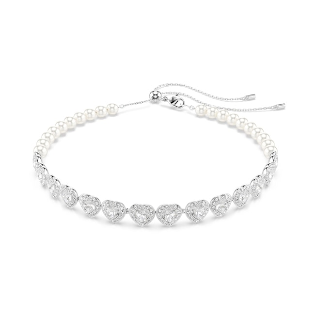 Swarovski Angelic Choker Herz Kristallperlen Weiss rhodiniert - 5720861