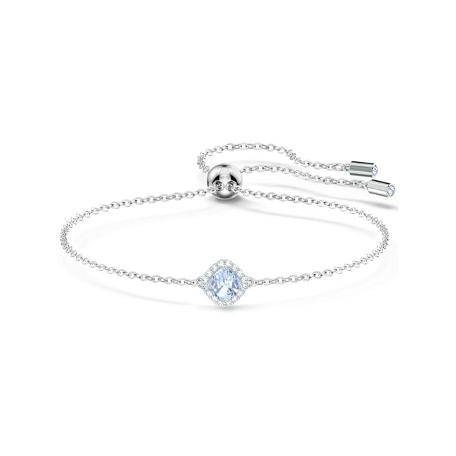 Swarovski Angelic Cushion bracelet, blue, rhodium plated - 5567933