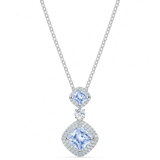 Swarovski Angelic necklace, blue, rhodium plated - 5559381