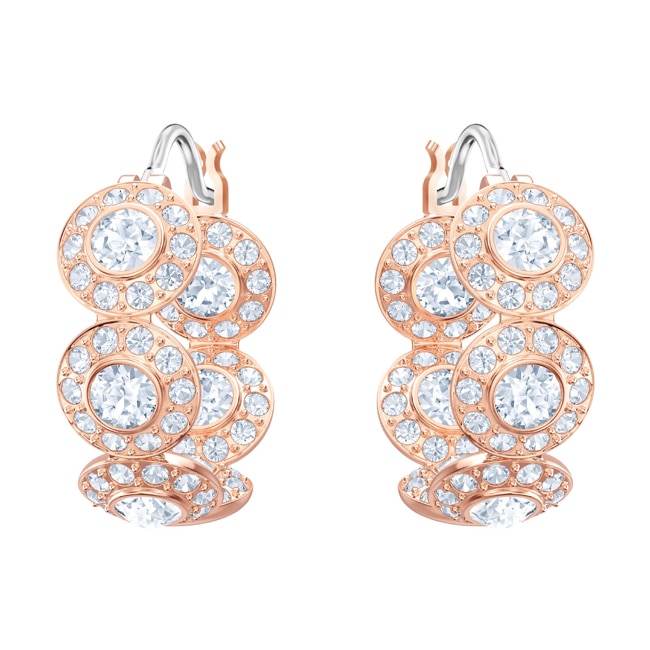 Swarovski Créoles Angelic, blanc, métal doré rose - 5418271