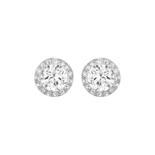 Swarovski Angelic earrings Round cut, White, Rhodium plated - 1081942