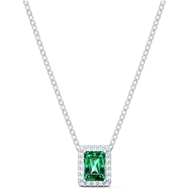 Swarovski Angelic Rectangular Collier, vert, métal rhodié - 5559380