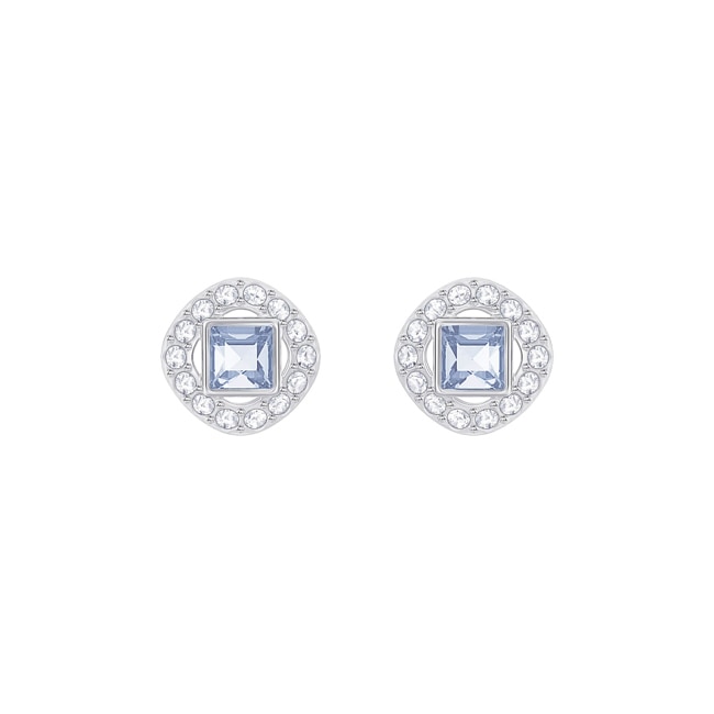 Swarovski Angelic Square Ohrstecker, blau, rhodiniert - 5352048
