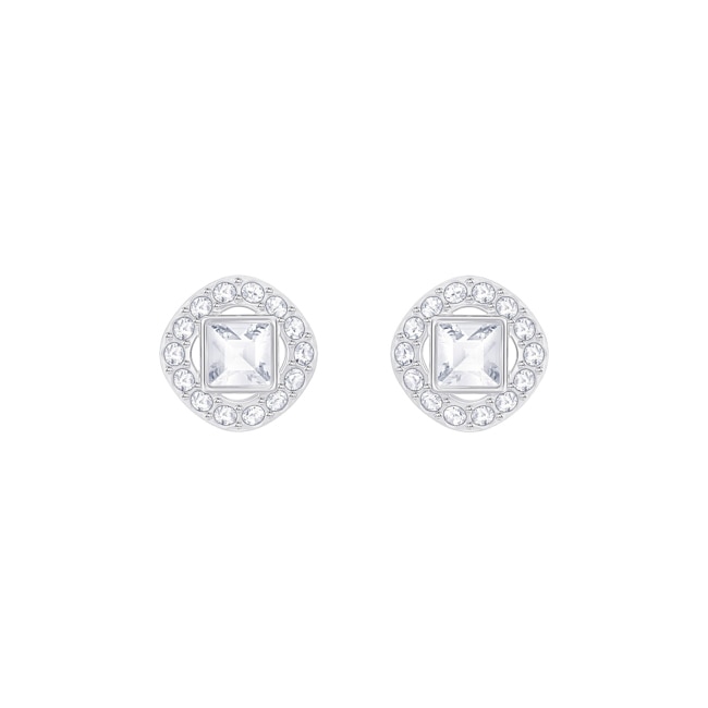 Swarovski Angelic Square earring, white, rhodium plated - 5368146