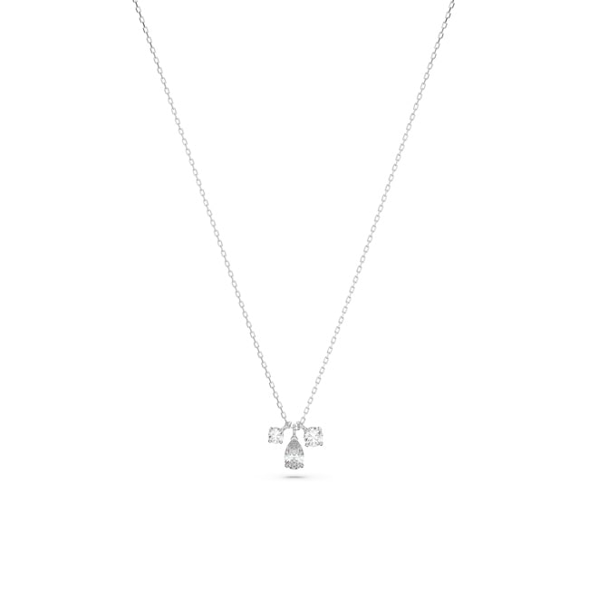 Swarovski Attract Cluster Halskette, weiss, rhodiniert - 5571077