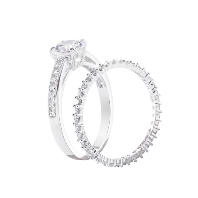 Swarovski Attract ring Set, white, rhodium plated - M5184981