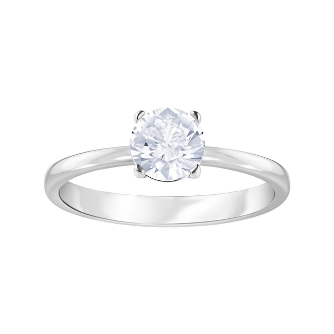 Swarovski Bague Attract Round, blanc, métal rhodié - M5412023