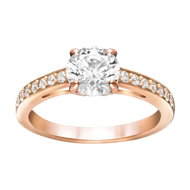 Swarovski Attract Round ring, white, pink gold plated Swarovski Attract Round ring, white, pink gold plated - M5184217