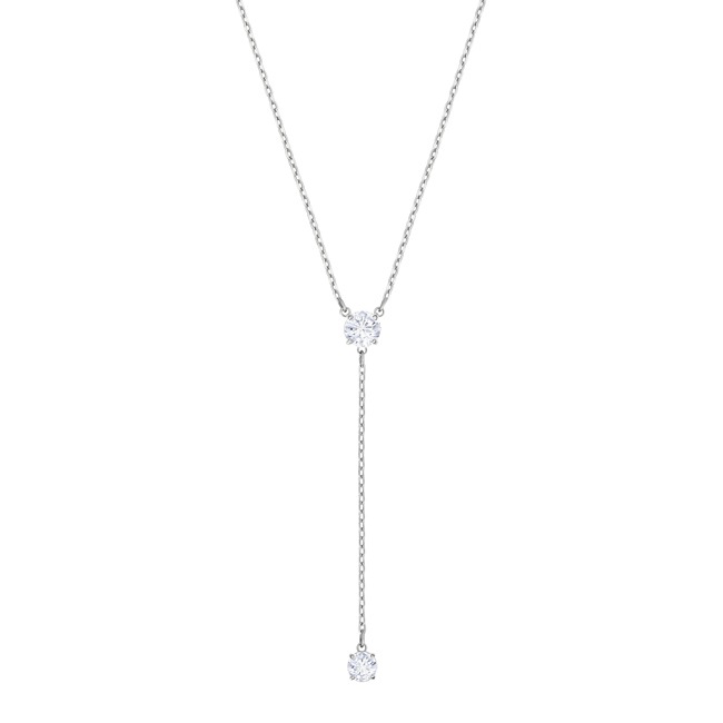 Swarovski Attract Round Y-Halskette, weiss, rhodiniert - 5367969