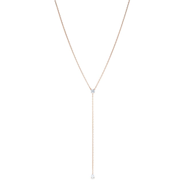 Swarovski Attract Soul Y-necklace, white, pink gold plated - 5539007