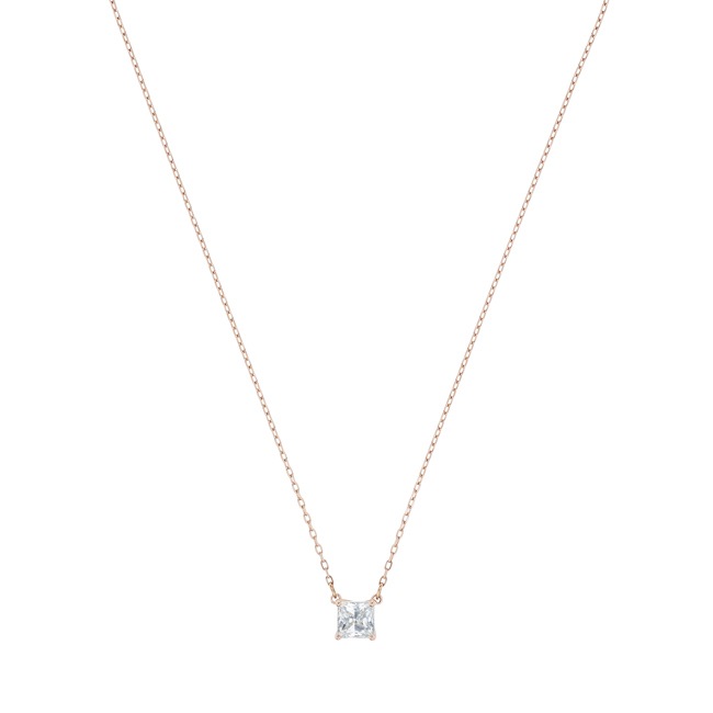 Swarovski Attract Square necklace, white, pink gold plated - 5510698