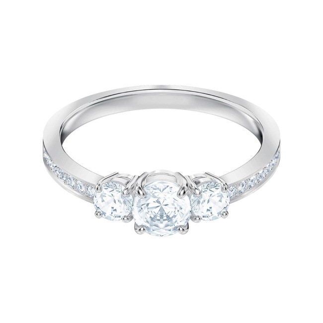 Swarovski Attract Trilogy ring, white, rhodium plated - M5448872