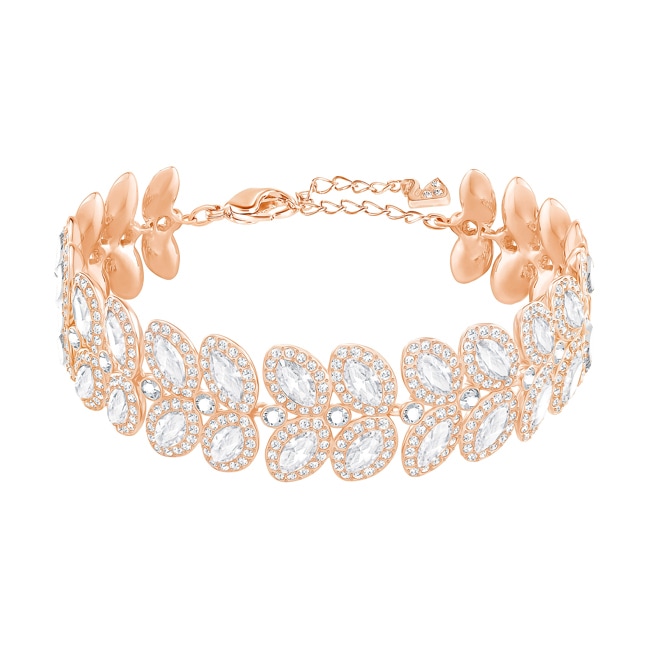 Swarovski Baron bracelet, white, pink gold plated - 5350618