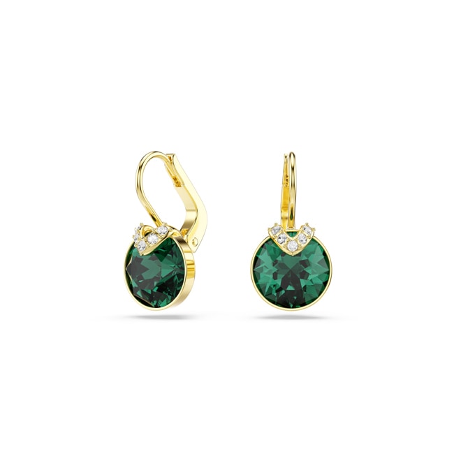 Swarovski Pendants d'oreilles Bella V Vert Plaqué or - 5735389