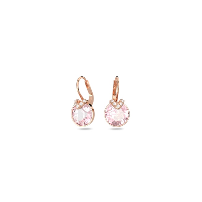 Swarovski Bella V Drop-earrings Round cut, Pink, Rose gold-tone plated - 5662114