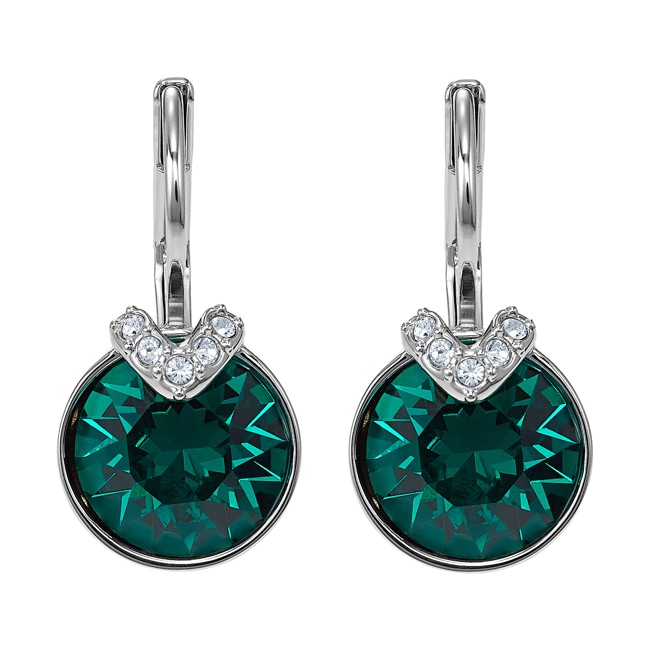 Swarovski Bella V earrings, green, rhodium plated - 5498876