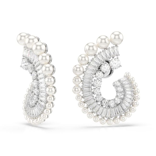 Swarovski Capsule Earrings Crystal pearls White Rhodium plated - 5720869