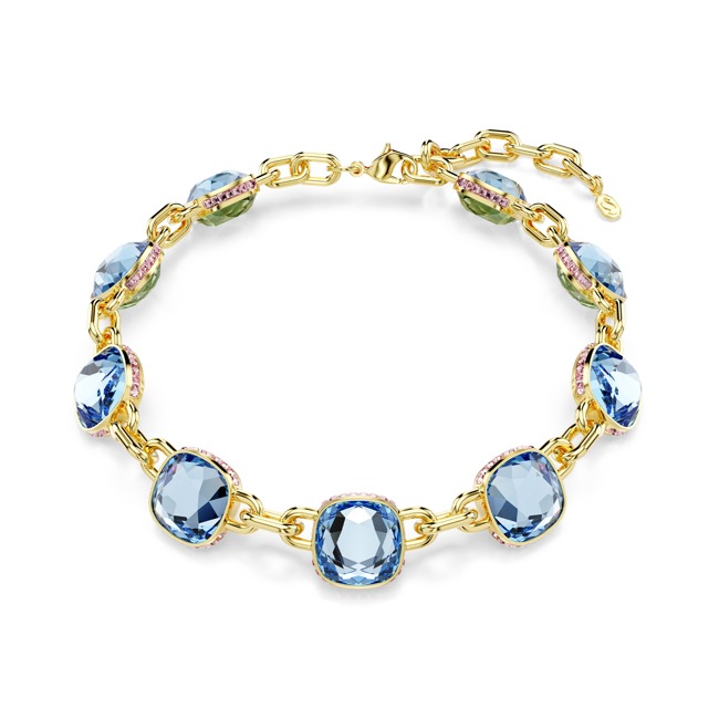 Swarovski Chroma Twist Collier Kissen Blau / Grün vergoldet - 5692482