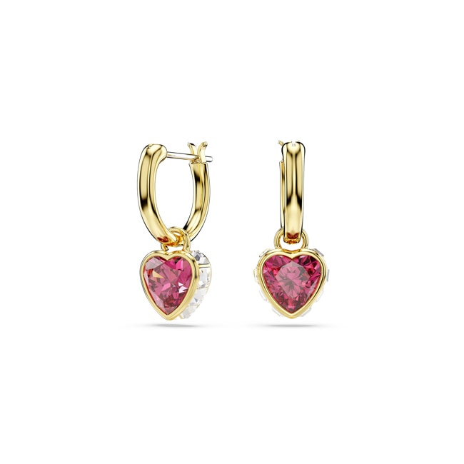 Swarovski Pendants d'oreilles Chroma Cœur, Rouges, Placage de ton or - 5684760