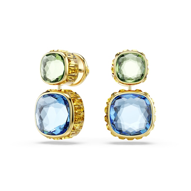 Swarovski Pendants d'oreilles Chroma Twist Multicolores Plaqué or - 5692492