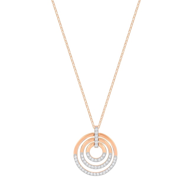 Swarovski Circle Halskette, weiss, rosé vergoldet - 5528565