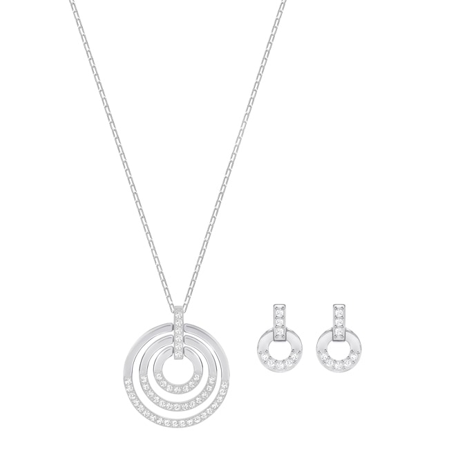 Swarovski Circle Set | Halskette mit Ohrstecker - 5367727