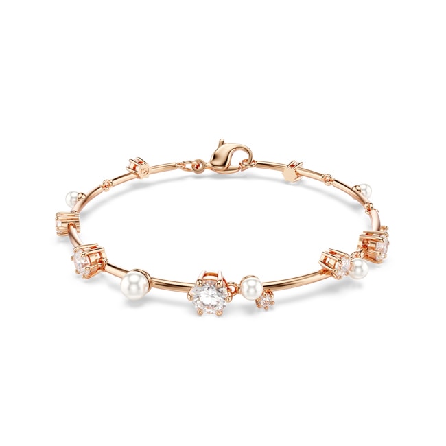 Swarovski Constella Bracelet Crystal Pearls White rose gold-plated - 5729505
