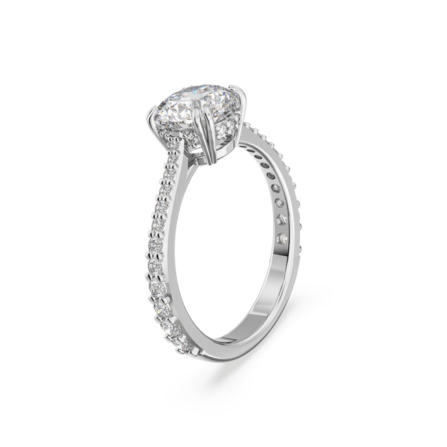 Swarovski Constella Cocktailring Princess-Schliff, Pavé, Weiß, Rhodiniert - M5645250