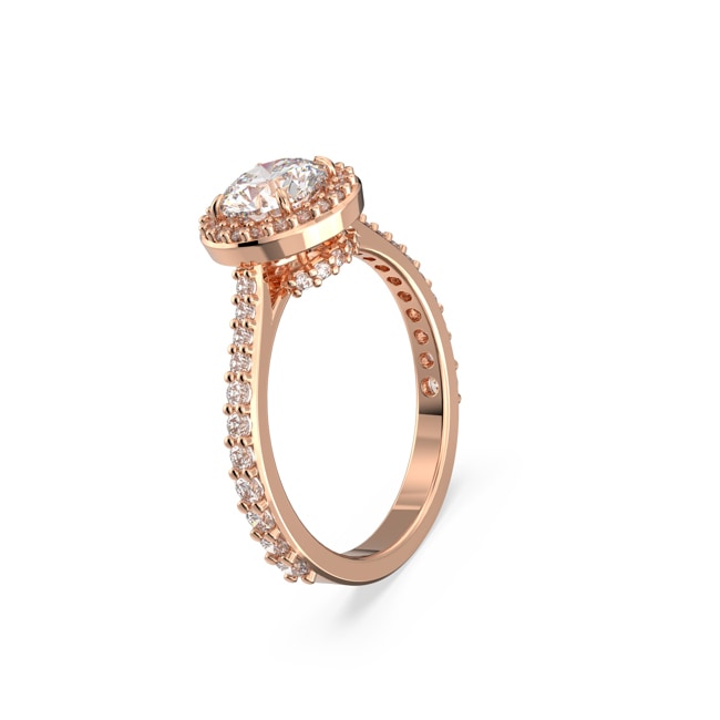 Swarovski Constella Cocktailring Rundschliff, Pavé, Weiss, Roségold-Legierungsschicht - M5642625