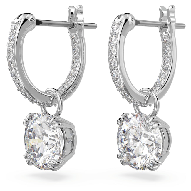 Swarovski Pendants d'oreilles Constella Coupe ronde, Blanches, Métal rhodié - 5636717 